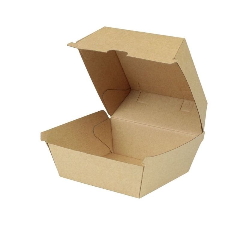 Kartonnen-Hamburgerbox-Pappe-1 Hamburger Box Pappe 13X13X7,5Cm 200Stuk - Afbeelding 1