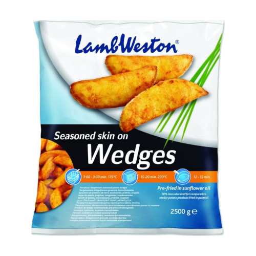 Lamb-Weston-Skin-Wedges-4X25Kg FRIET LAMB WESTON SKIN WEDGES 4X2,5KG - Afbeelding 1